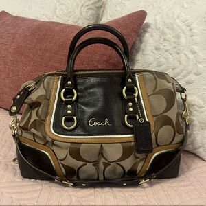 Brown/Tan/Gold Coach Purse.